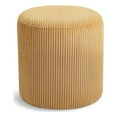 thumbnail image 1 of Maklaine Contemporary Soft Yellow Microsuede Fabric Ottoman/Stool, 1 of 7