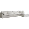 thumbnail image 1 of Maklaine Contemporary Standard Cream Velvet Modular Sectional Sofa, 1 of 3