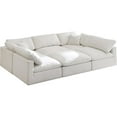 thumbnail image 1 of Maklaine Contemporary Standard Cream Velvet Modular Sectional Sofa, 1 of 3