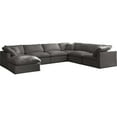 thumbnail image 1 of Maklaine Contemporary Standard Gray Velvet Modular Sectional Sofa, 1 of 3