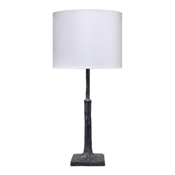 Maklaine Contemporary Textured Resin Plaster Table Lamp in Charcoal