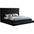 thumbnail image 1 of Maklaine Contemporary Upholstery Black Velvet King Bed, 1 of 5