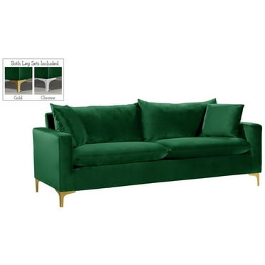 Maklaine Contemporary Upholstery Velvet Sofa in Green
