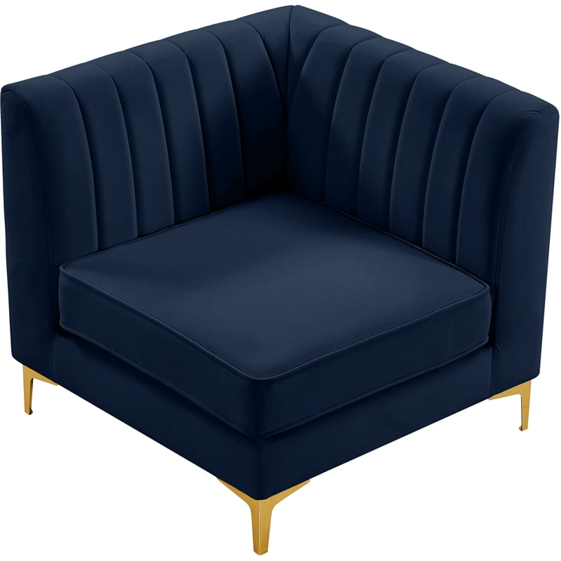 Maklaine Contemporary Velvet Corner Chair with Deep Channel
