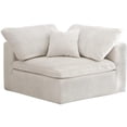 thumbnail image 1 of Maklaine Contemporary Velvet Modular Corner Chair in Soft Cream, 1 of 6