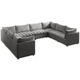 thumbnail image 1 of Maklaine Contemporary Velvet Modular Sectional with Deep Channel Tufting in Gray, 1 of 11