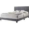 thumbnail image 1 of Maklaine Contemporary Velvet Upholstered King Bed in Gray Finish, 1 of 7