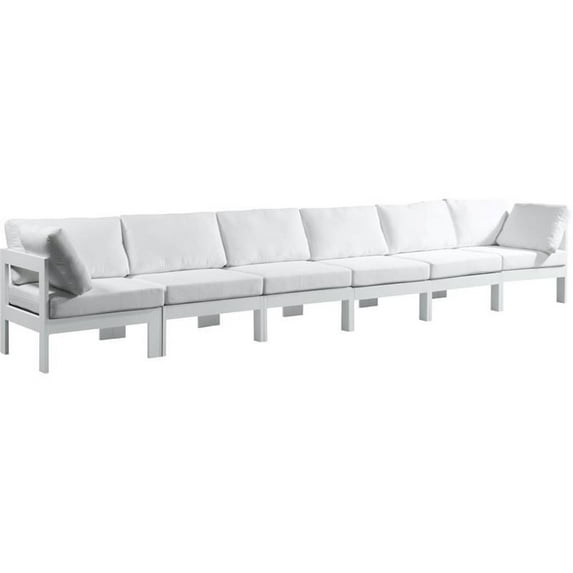 Maklaine Contemporary White Finish Outdoor Patio Modular Sofa