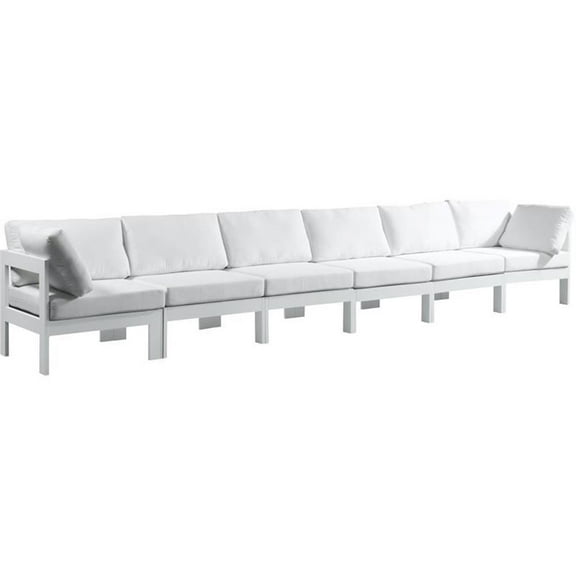 Maklaine Contemporary White Finish Outdoor Patio Modular Sofa