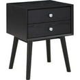 thumbnail image 1 of Maklaine Contemporary Wood 24''H x 18''W x 15''D Black Night Stand, 1 of 3