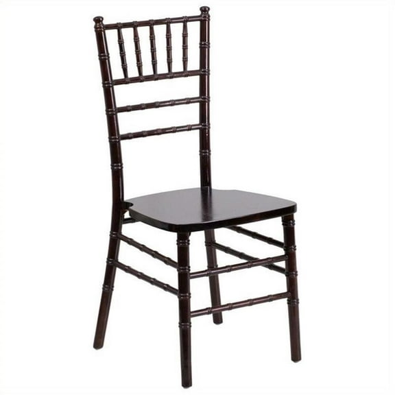 Maklaine Contemporary Wood Chiavari Stacking Dining Side Chair in Walnut