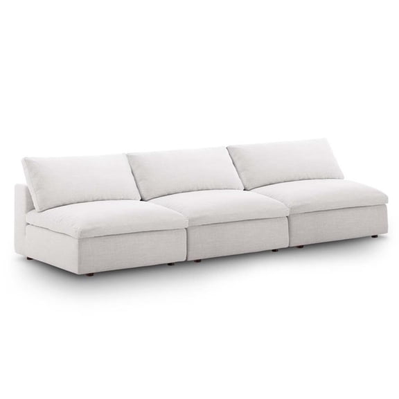 Maklaine Down Filled Overstuffed 3-Piece Armless Sectional Sofa