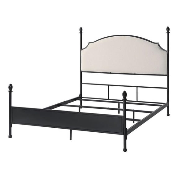 Maklaine Elegant Modern Transitional Gunmetal Metal Queen Bed