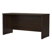 Maklaine Engineered Wood 60W x 24D Credenza Desk in Black Walnut