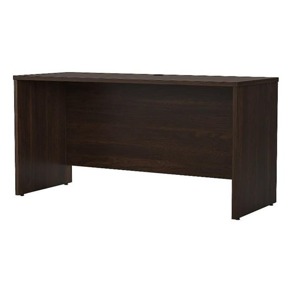 Maklaine Engineered Wood 60W x 24D Credenza Desk in Black Walnut