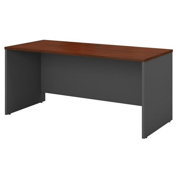 Maklaine Engineered Wood 60W x 24D Credenza Desk in Hansen Cherry