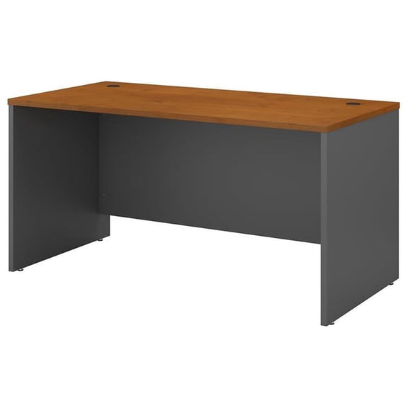 Maklaine Engineered Wood 60W x 30D Office Desk in Natural Cherry