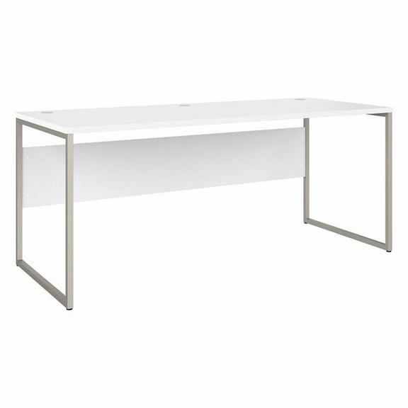 Maklaine Engineered Wood 72W x 30D Computer Table Desk in White