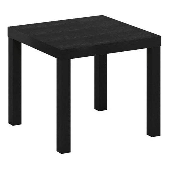 Maklaine Engineered Wood Contemporary Square Side Table in Black