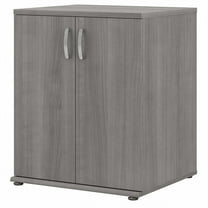 Maklaine Wood Universal Floor Storage Cabinet with Doors in Platinum Gray