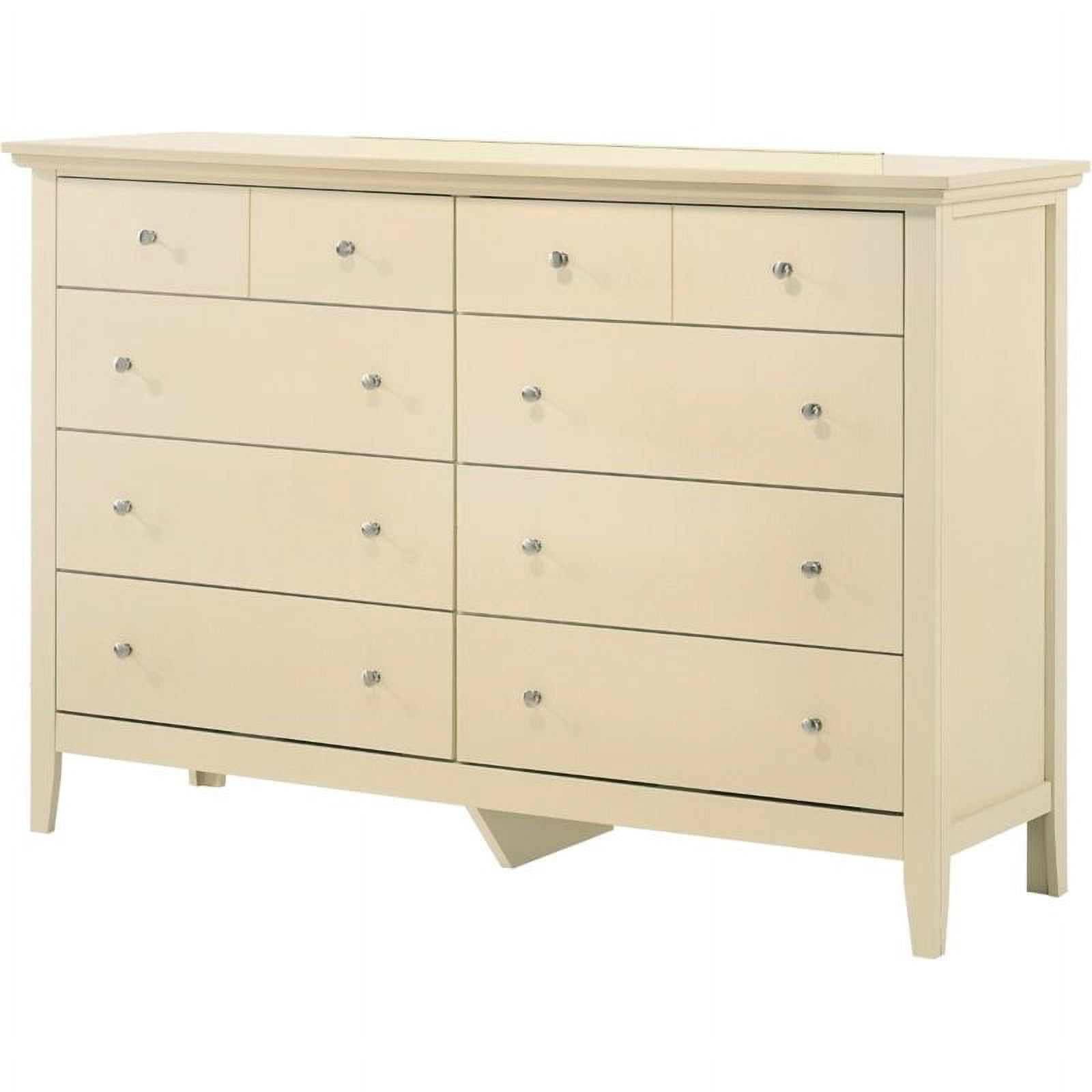 Maklaine Engineered styled Wood 8 Drawer Dresser in Beige Finish ...