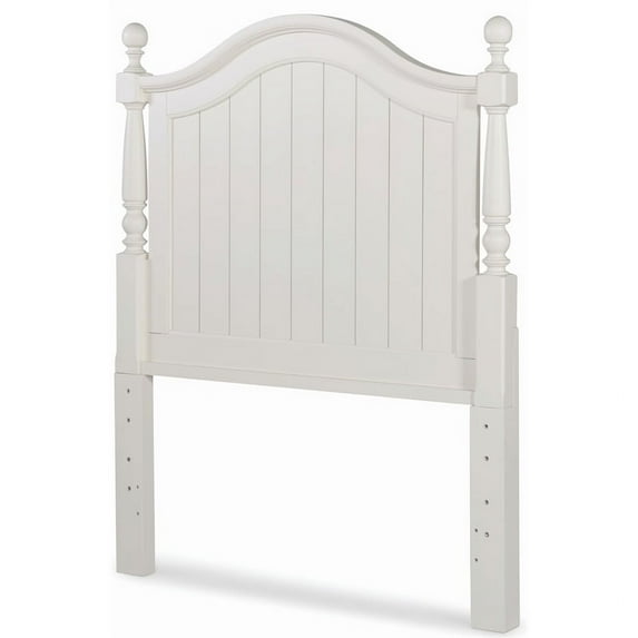 Maklaine Farmhouse Ivory White Finish Poster Wood Headboard Twin