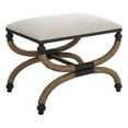 thumbnail image 1 of Maklaine Farmhouse MDF Iron Rope and Fabric Small Bench in Brown, 1 of 5