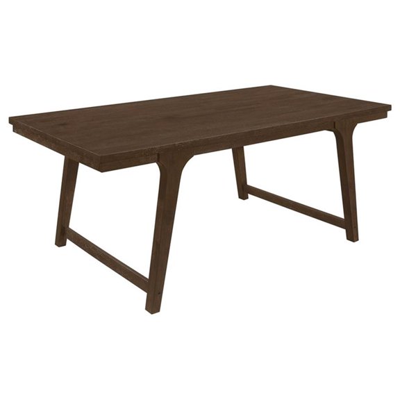 Maklaine Farmhouse Wood Rectangular Dining Table in Brown Oak