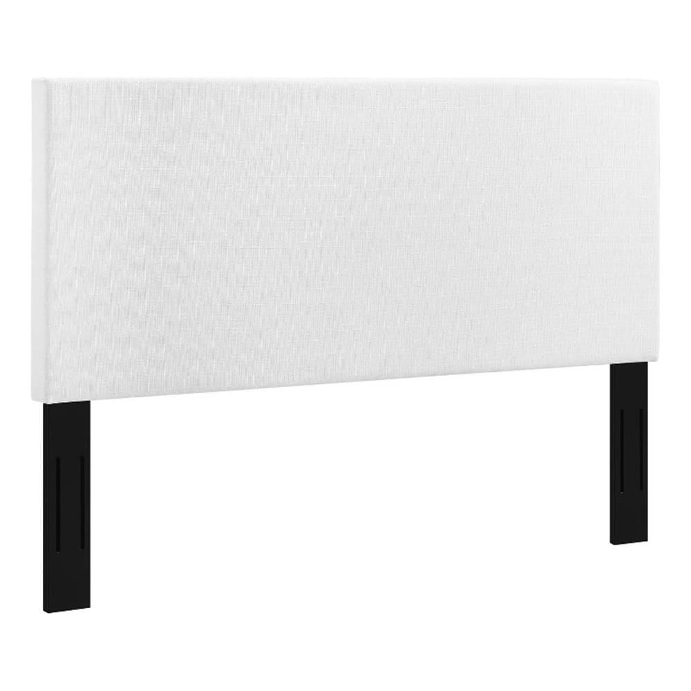 Maklaine Full/Queen Upholstered Linen Fabric Headboard in White