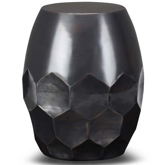 Maklaine Industrial 16 " Metal Accent Side Table in Antique Copper