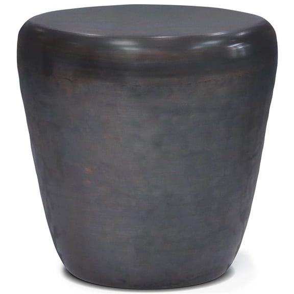 Maklaine Industrial 20 " Metal Accent Side Table in Antique Copper