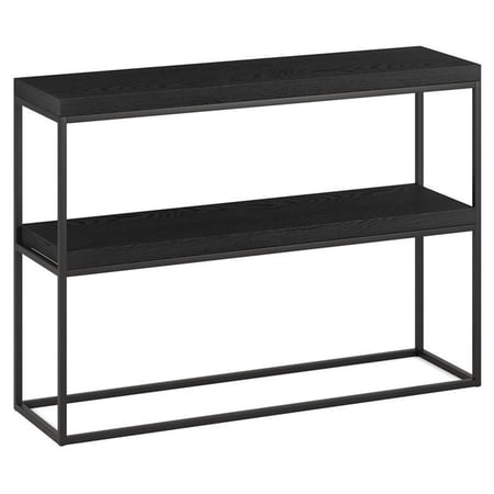 Maklaine Industrial 42" Steel Console Table in Black