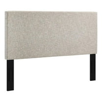 Maklaine King and California King Linen Fabric Headboard in Beige