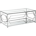 thumbnail image 1 of Maklaine Metal Rectangle Coffee Table with Glass in Silver Finish, 1 of 4