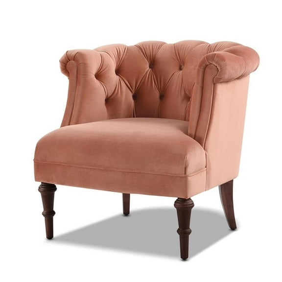 Maklaine Mid-Century Hardwood Tufted Accent Chair in Orange