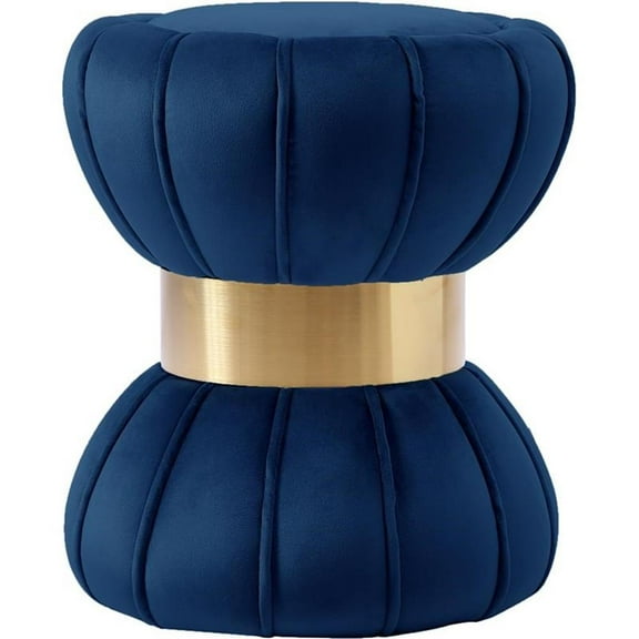 Maklaine Modern 17''H x 15.5''W x 15.5''D Contemporary Ottoman/Stool in Navy