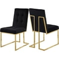 thumbnail image 1 of Maklaine Modern 19.5"H Velvet Dining Chair in Black (Set of 2), 1 of 7