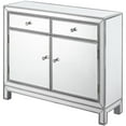 thumbnail image 1 of Maklaine Solid Wood Antique Silver Nightstand Rectangular Crystal Knobs 32" x 38" x 12" Assembled, 1 of 12