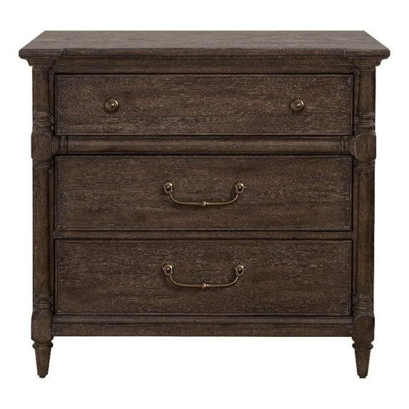 Maklaine Modern 3-Drawer Wood Bachelor's Chest in Brown Finish