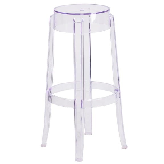 Maklaine Modern / Contemporary 30" Backless Transparent Bar Stool