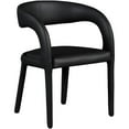 thumbnail image 1 of Maklaine Modern / Contemporary Black Vegan Faux Leather Dining Chair, 1 of 8