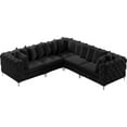 thumbnail image 1 of Maklaine Modern / Contemporary Black Velvet Modular Sectional, 1 of 4