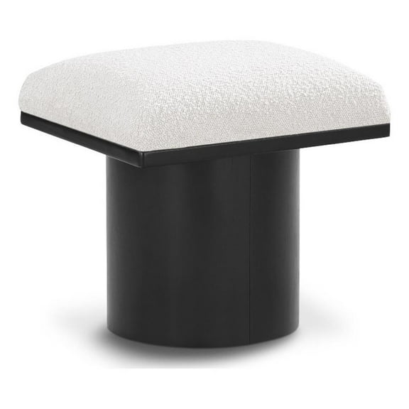 Maklaine Modern / Contemporary Cream Boucle Fabric Bench/Stool