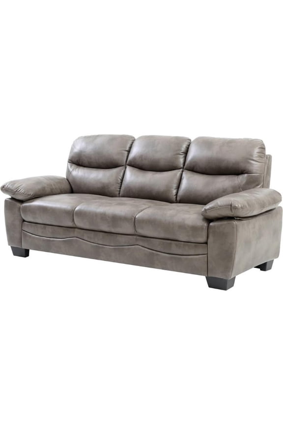 Modern / Contemporary Faux Leather Sofa in Gray Finish