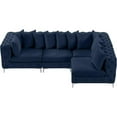 thumbnail image 1 of Maklaine Modern / Contemporary Navy Velvet Modular Sectional, 1 of 10