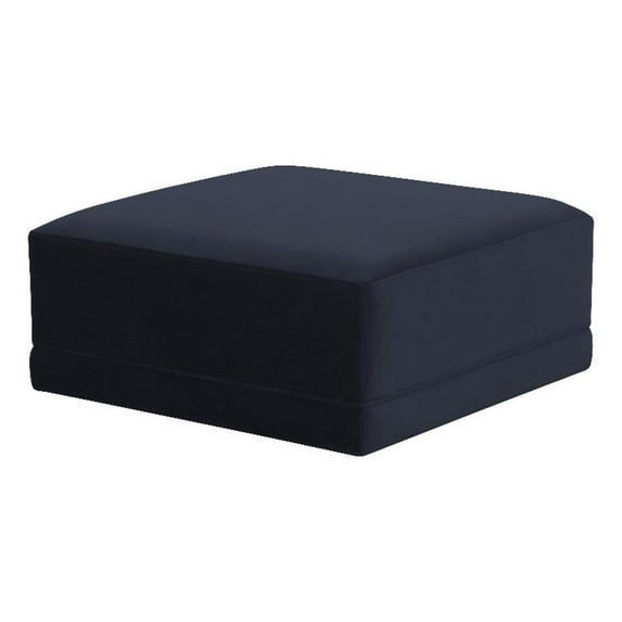 Maklaine Modern Contemporary Navy Velvet Upholstered Ottoman