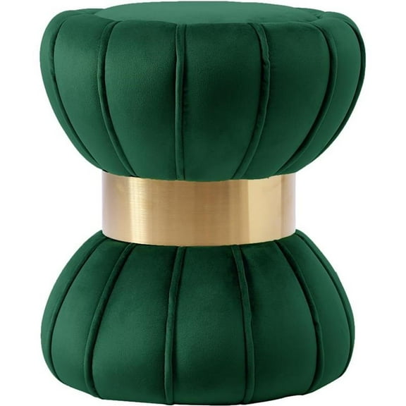 Maklaine Modern / Contemporary Velvet Ottoman/Stool in Green