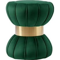 Maklaine Modern / Contemporary Velvet Ottoman/Stool in Green