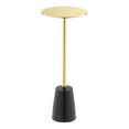 thumbnail image 1 of Maklaine Modern Genuine Marble & Steel Side Table in Black/Gold, 1 of 3