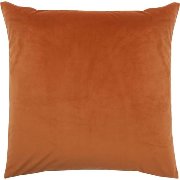 Maklaine Modern Glamour Velvet Throw Pillow in Orange